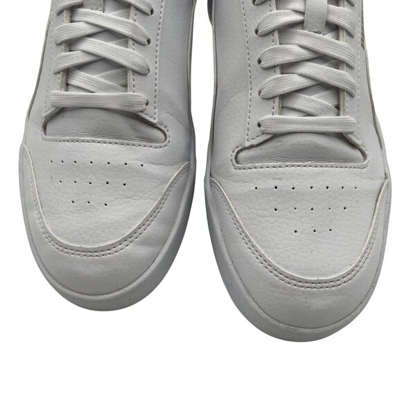 Puma Shuffle Sneaker Mens 9 Women 10.5 White Gold Logo SoftFoam Comfort Athletic - Picture 3 of 14